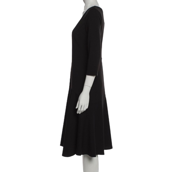 HALSTON HERITAGE | V Neck Midi Dress - Picture 2 of 7